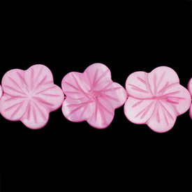 *1114-1300-01 - Lake Shell Bead Flower Five Petals 25MM Pink 16'' String *1114-1300-01,Dollar Bead - Shell,Bead,Natural,Lake Shell,25MM,Flower,Flower,Five Petals,Pink,Pink,China,Dollar Bead,16'' String,montreal, quebec, canada, beads, wholesale