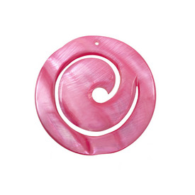 *1114-1302-91 - Pendentif de Coquillage Rond Spiralé 50MM Rose 1pc *1114-1302-91,Pendentifs,Coquillage,montreal, quebec, canada, beads, wholesale