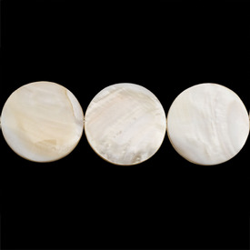 1114-1401 - Double Side Shell Bead Coin 35MM Natural 16'' String 1114-1401,Beads,Shell,Double side,Bead,Natural,Double Side Shell,35MM,Round,Coin,0,Natural,China,16'' String,montreal, quebec, canada, beads, wholesale