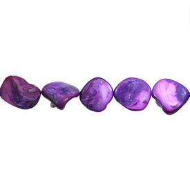 *1114-1503-03 - Bille de Coquillage Forme Libre App. 18mm Violet Corde de 14 Pouces *1114-1503-03,montreal, quebec, canada, beads, wholesale