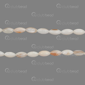 1114-240112-09N - Mother Of Pearl Bead Oval App. 6x9mm Natural 1mm Hole 15.5'' String (app40pcs) 1114-240112-09N,Beads,Shell,Mother of pearl,montreal, quebec, canada, beads, wholesale