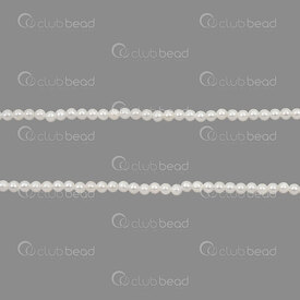 1114-5801-0201 - Shell Pearl Bead Stellaris Round 2mm White 0.5mm hole 15.5" String (app200pcs) 1114-5801-0201,Beads,Shell,montreal, quebec, canada, beads, wholesale