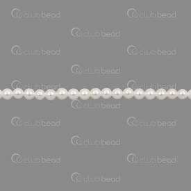1114-5801-0301 - Shell Pearl Bead Stellaris Round 3mm White 0.5mm hole 15.5" String (app133pcs) 1114-5801-0301,Beads,Shell,Stellaris Pearls,montreal, quebec, canada, beads, wholesale