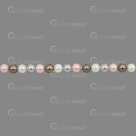 1114-5801-0425 - Shell Pearl Bead Stellaris Round 4mm Cream-Khaki-Pink-Silver (approx. 98pcs) 15.5'' String 1114-5801-0425,Beads,Pearls for jewelry,Stellaris,montreal, quebec, canada, beads, wholesale