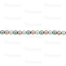 1114-5801-0437 - Shell Pearl Bead Stellaris Round 4mm Grey-Brown-Silver (approx. 98pcs) 0.5mm hole 15in String 1114-5801-0437,Beads,Shell,Stellaris Pearls,montreal, quebec, canada, beads, wholesale
