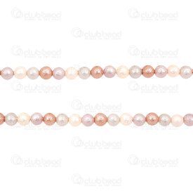 1114-5801-04S19 - Bille Perle de Coquillage Stellaris Rond 4mm Blanc/Rose/Rose Foncé Poussière d'Étoile Corde 15,5 Pouces (env98pcs) 1114-5801-04S19,Billes,Coquillage,montreal, quebec, canada, beads, wholesale