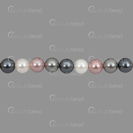 1114-5801-0827 - Shell Pearl Bead Stellaris Round 8mm White-Purple-Dark Blue (approx. 46pcs) 15.5'' String 1114-5801-0827,Beads,Pearls for jewelry,Stellaris,montreal, quebec, canada, beads, wholesale