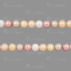 1114-5801-0833 - Bille Perle de Coquillage Stellaris Rond 8mm Blanc-Jaune-Rose Corde 15.5po (approx. 46pcs) 1114-5801-0833,Billes,montreal, quebec, canada, beads, wholesale