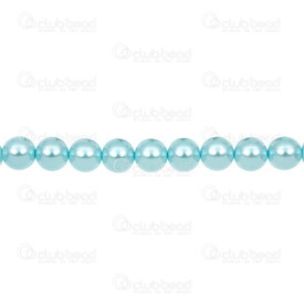 1114-5801-0841 - Shell Pearl Bead Stellaris Round 8mm Light Blue 0.8mm hole 15in String (app46pcs) 1114-5801-0841,perl,montreal, quebec, canada, beads, wholesale