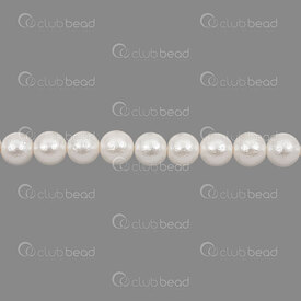 1114-5801-08S1 - Bille Perle de Coquillage Stellaris Rond 8mm Blanc Poussiere d'Etoile Trou 0.5mm Corde 15.5po (approx. 50pcs) 1114-5801-08S1,Billes,Coquillage,Perles Stellaris,montreal, quebec, canada, beads, wholesale