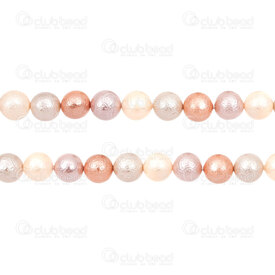 1114-5801-08S19 - Shell Pearl Bead Stellaris Round 8mm White-Pink-Dark Pink Stardust 15.5" String (app46pcs) 1114-5801-08S19,Peach Fuzz,montreal, quebec, canada, beads, wholesale
