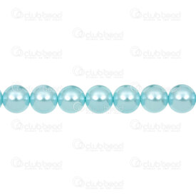 1114-5801-1041 - Shell Pearl Bead Stellaris Round 10mm Light Blue 1mm hole 15in String (app39pcs) 1114-5801-1041,pos,montreal, quebec, canada, beads, wholesale