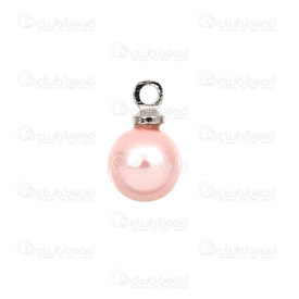 1114-5806-0605 - Pendentif Perle de Coquillage Stellaris Rond 6mm Rose Avec Bélière Coupelle 10pcs 1114-5806-0605,perle 6mm,montreal, quebec, canada, beads, wholesale