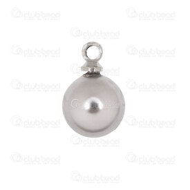 1114-5806-0803 - Shell Pearl Pendant Stellaris Round 8mm Silver With Peg Bail Cap 10pcs 1114-5806-0803,Pendants,Shell,montreal, quebec, canada, beads, wholesale