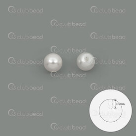 1114-5808-0401 - Shell Pearl Bead Stellaris Round 4mm White Half Drilled 0.5mm hole 20pcs 1114-5808-0401,Beads,Shell,Stellaris Pearls,montreal, quebec, canada, beads, wholesale