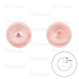 1114-5808-0603 - Shell Pearl Bead Stellaris Round 6mm Pink Half Drilled 1mm hole 10pcs 1114-5808-0603,1114-,montreal, quebec, canada, beads, wholesale