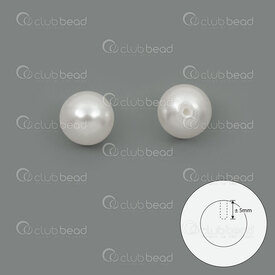 1114-5808-0801 - Shell Pearl Bead Stellaris Round 8mm White Half Drilled 1mm hole 10pcs 1114-5808-0801,Beads,Shell,Stellaris Pearls,montreal, quebec, canada, beads, wholesale