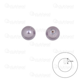1114-5808-0805 - Shell Pearl Bead Stellaris Round 8mm Purple Half Drilled 1mm hole 10pcs 1114-5808-0805,Beads,Shell,Stellaris Pearls,montreal, quebec, canada, beads, wholesale