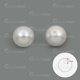 1114-5808-1001 - Shell Pearl Bead Stellaris Round 10mm White Half Drilled 1mm hole 10pcs 1114-5808-1001,Beads,Shell,Stellaris Pearls,montreal, quebec, canada, beads, wholesale