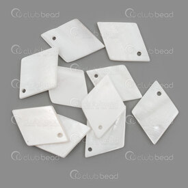 1114-9051-0225 - Nacre de Perle Breloque forme Diamant 25.5x18x2mm Lisse Trou 1.5mm Naturel 10pcs 1114-9051-0225,diamond shape,montreal, quebec, canada, beads, wholesale