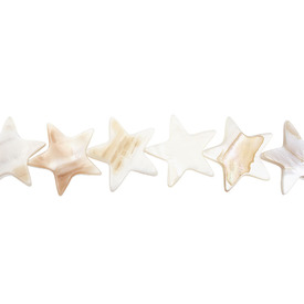 *1114-9912-11 - Shell Bead Star Flat 19MM Natural App. 12'' String  Limited Quantity! *1114-9912-11,19MM,Bead,Natural,Shell,19MM,Star,Star,Flat,White,Natural,China,App. 12'' String,Limited Quantity!,montreal, quebec, canada, beads, wholesale