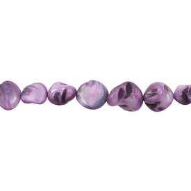 *1114-9912-115 - Shell Bead Free Form App. 15mm Lilac App. 15'' String  Limited Quantity! *1114-9912-115,Dollar Bead - Shell,Bead,Natural,Shell,App. 15mm,Free Form,Free Form,Mauve,Lilac,China,Dollar Bead,App. 15'' String,Limited Quantity!,montreal, quebec, canada, beads, wholesale