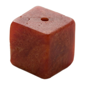*1115-02116-01 - Bille Corail Éponge Cube Dimension Assortie Rouge Corde de 16 Pouces *1115-02116-01,Billes,Corail,montreal, quebec, canada, beads, wholesale