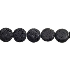 1115-7915 - Volcanic Stone Bead Coin 20MM 16'' String 1115-7915,montreal, quebec, canada, beads, wholesale