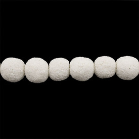 1115-7930-03 - Volcanic Stone Bead Round 8MM White 16'' String 1115-7930-03,montreal, quebec, canada, beads, wholesale