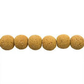 *1115-7930-05 - Volcanic Stone Bead Round 8MM Yellow 16'' String *1115-7930-05,montreal, quebec, canada, beads, wholesale