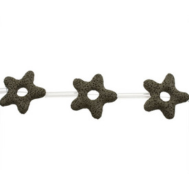 *1115-7946-09 - Volcanic Stone Bead Starfish Donut 35MM Dark Green 16'' String *1115-7946-09,Clearance by Category,Semi-Precious Stones,Starfish,Bead,Volcanic Stone,35MM,Star,Starfish,Donut,Green,Green,Dark,China,16'' String,montreal, quebec, canada, beads, wholesale