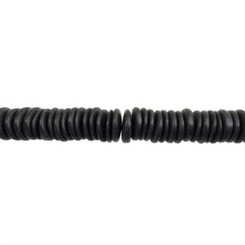 *1116-0205-BLK - Coconut Bead Pukalet 15MM Black 16'' String *1116-0205-BLK,Bead,Wood,Coconut,15MM,Round,Pukalet,Black,Black,China,16'' String,montreal, quebec, canada, beads, wholesale