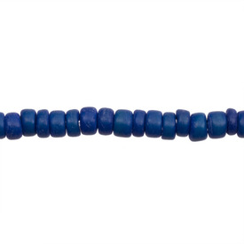 *1116-0221-01 - Coconut Bead Pukalet 6MM Blue 16'' String Philippines *1116-0221-01,montreal, quebec, canada, beads, wholesale