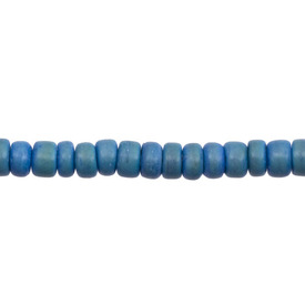 *1116-0221-03 - Coconut Bead Pukalet 6MM Aquamarine 16'' String Philippines *1116-0221-03,montreal, quebec, canada, beads, wholesale