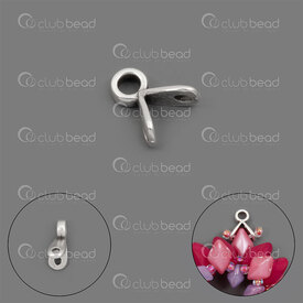 1117-0440-07SL - Metal Bail Triades 7x6x3mm for Gem Duo Antique Silver Plated 10pcs Greece 1117-0440-07SL,finition,montreal, quebec, canada, beads, wholesale