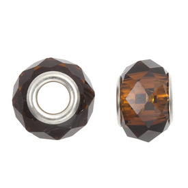 1118-0102-07 - Glass Bead European Style Oval Faceted 14MM Smoked Topaz Large Hole 5pcs 1118-0102-07,Beads,European style,Glass,Bead,European Style,Glass,Glass,14MM,Oval,Faceted,Smoked Topaz,Large Hole,China,5pcs,montreal, quebec, canada, beads, wholesale