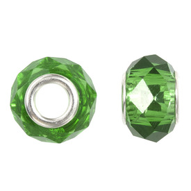 1118-0102-09 - Glass Bead European Style Oval Faceted 14MM Green Large Hole 5pcs 1118-0102-09,Beads,Glass,European style,Bead,European Style,Glass,Glass,14MM,Oval,Faceted,Green,Large Hole,China,5pcs,montreal, quebec, canada, beads, wholesale