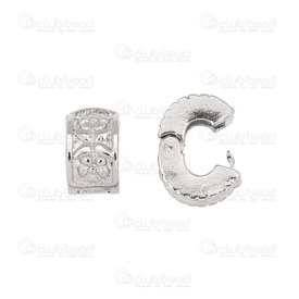 1118-0515-13 - Stopper Bead European Style Cylinder Flower 10mm Nickel Large Hole 5pcs 1118-0515-13,Beads,European style,Metal,Stopper Bead,European Style,Metal,10mm,Cylinder,Cylinder,Flower,Grey,Nickel,Large Hole,China,montreal, quebec, canada, beads, wholesale