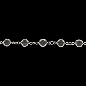 1122-0000-001 - Swarovski Chaîne Plaqué Rhodium Rond Style Channel SS29 (6mm) Cristal 001 1m Autriche 1122-0000-001,montreal, quebec, canada, beads, wholesale
