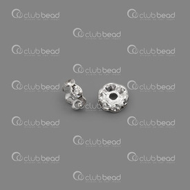 1190-02201-SL - Rhinestone Bead Rondelle Fancy Edge 6mm Crystal Silver 1.2mm Hole 20pcs 1190-02201-SL,20pcs,Glass,6mm,Bead,Glass,Rhinestone,6mm,Round,Rondelle,Fancy Edge,Crystal,Silver,1.2mm Hole,20pcs,montreal, quebec, canada, beads, wholesale