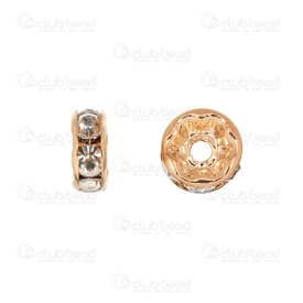 1190-02511-RGL - Rhinestone Bead Rondelle Straight Edge 8mm Crystal Rose Gold 2mm Hole 20pcs 1190-02511-RGL,Findings,Spacers,Rhinestones,montreal, quebec, canada, beads, wholesale