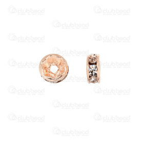 1190-0323-RGL - Rhinestone Metal Bead Rondelle Straight Edge 6x3mm Crystal 1.5mm Hole Rose Gold 20pcs 1190-0323-RGL,Beads,Rhinestones,montreal, quebec, canada, beads, wholesale