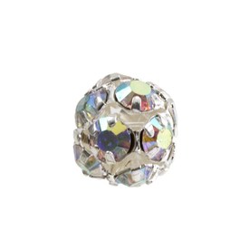 A-1190-0341-SL - Rhinestone Bead Silver Ball 10MM Crystal AB 12pcs A-1190-0341-SL,Beads,Rhinestones,Ball,Bead,Silver,Glass,Rhinestone,Round,Ball,Colorless,Crystal,AB,China,12pcs,montreal, quebec, canada, beads, wholesale