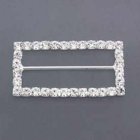 *1190-0601-05 - Metal Belt Buckle Rectangle 25x50mm Silver With Rhinestones 1pc *1190-0601-05,Findings,Metal,Belt Buckle,Rectangle,25X50MM,Grey,Silver,Metal,With Rhinestones,1pc,China,montreal, quebec, canada, beads, wholesale