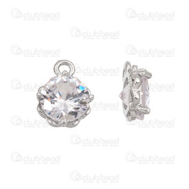 1190-5103 - Metal charm Flower 11.5mm Nickel with high quality cubic zirconia crystal clear 5pcs 1190-5103,montreal, quebec, canada, beads, wholesale