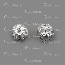 1190-5200-005 - Rhinestone Bead Ball 8mm Crystal Silver 20pcs 1190-5200-005,Beads,Rhinestones,20pcs,Bead,Metal,Rhinestone,8MM,Round,Ball,Crystal,Silver,China,20pcs,montreal, quebec, canada, beads, wholesale