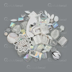 1199-0010-MIX1 - Bead Assorted Material-Colors-Sizes-Shapes White Mix 1 Bag (app. 300g)  Limited Quantity! 1199-0010-MIX1,Beads,Assorted Kits,Bead,Assorted Material-Colors-Sizes-Shapes,White Mix,China,1 Bag (app. 300g),Limited Quantity!,montreal, quebec, canada, beads, wholesale