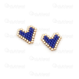 1411-5015 - Miyuki Component Heart Navy-Gold 12x13x2mm without loop 4pcs 1411-5015,Nav,montreal, quebec, canada, beads, wholesale