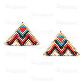 1411-5021 - Miyuki Composant Triangle 26.5x34x2mm Motig Vague Multicolore sans Boucle 2pcs 1411-5021,montreal, quebec, canada, beads, wholesale