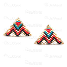 1411-5021 - Miyuki Component Triangle 26.5x34x2mm Wave Design Multicolor without loop 2pcs 1411-5021,Wave,montreal, quebec, canada, beads, wholesale